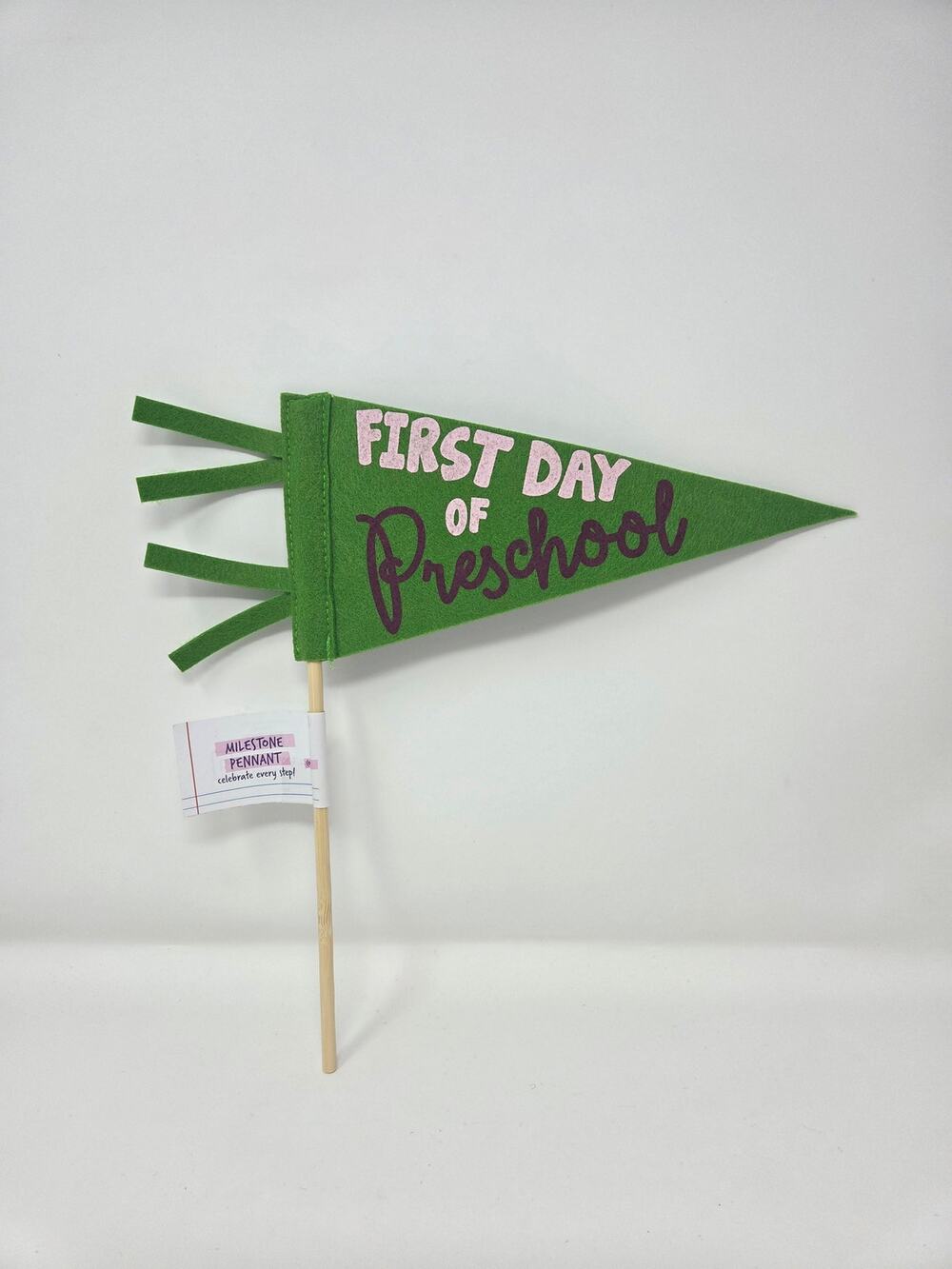 First Day of Preschool Milestone Pennant School Felt Flag